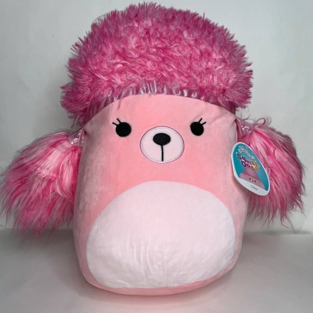 Squishmallow Chloe Pink Poodle Dog Soft Plush 16